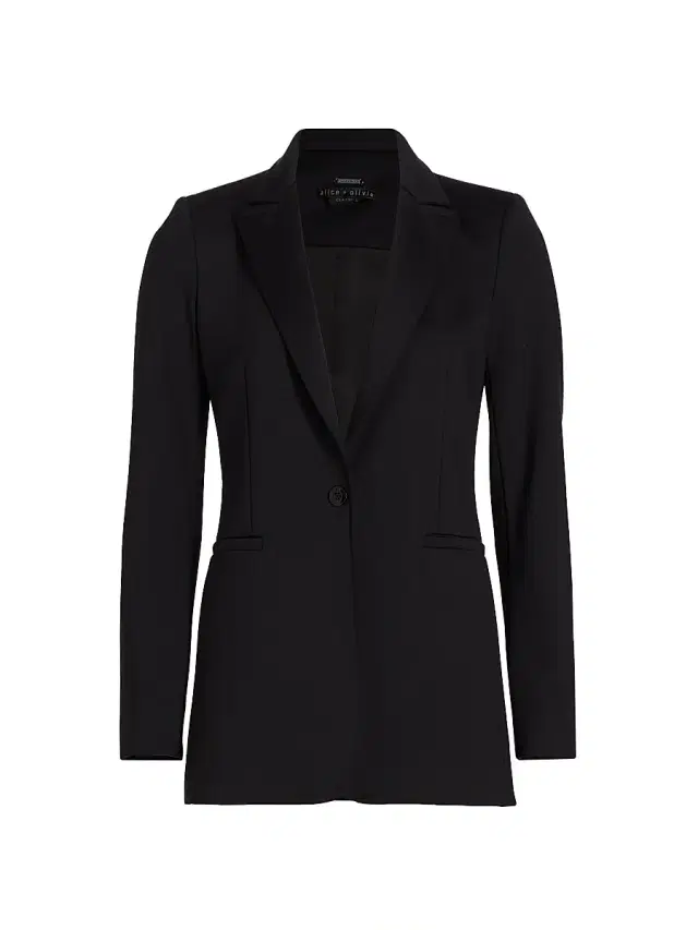 ALICE + OLIVIA Women's Breann Long Fitted Blazer - Black