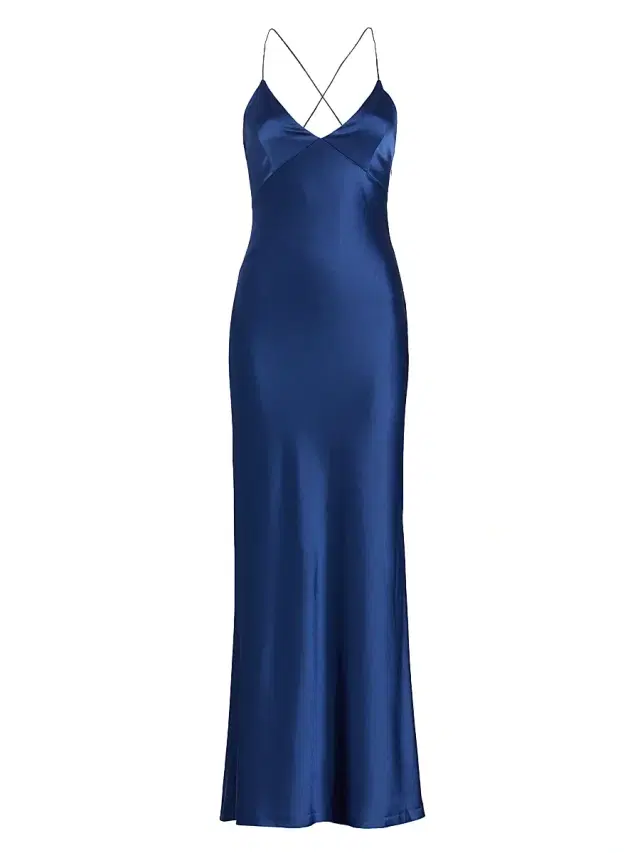 ALICE + OLIVIA Women's Montana V-Neck Slip Gown - Azure
