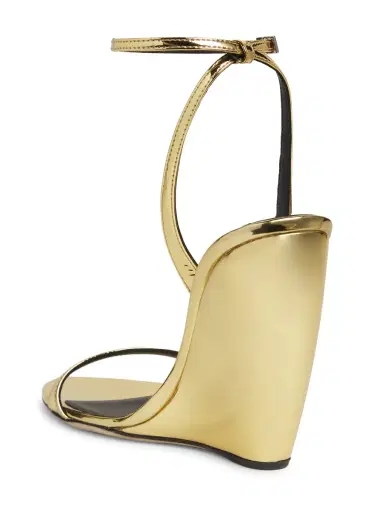 Giuseppe Zanotti Women's Metallic Patent Leather Wedge Sandals - Oro | Thumbnail 2