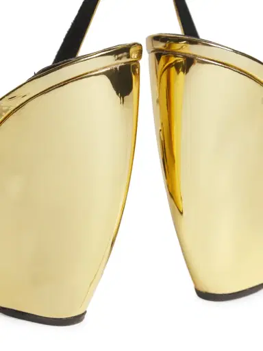 Giuseppe Zanotti Women's Metallic Patent Leather Wedge Sandals - Oro | Thumbnail 4