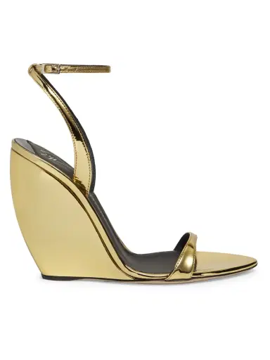 Giuseppe Zanotti Women's Metallic Patent Leather Wedge Sandals - Oro | Thumbnail 6