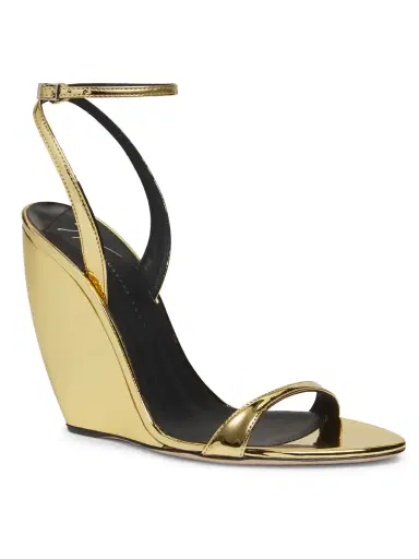Giuseppe Zanotti Women's Metallic Patent Leather Wedge Sandals - Oro | Thumbnail 1