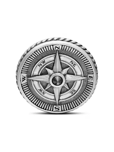David Yurman Men's Maritime Compass Cufflinks in Sterling Silver with Center Black Diamond, 16mm | Thumbnail 5 David Yurman Men's Maritime Compass Cufflinks in Sterling Silver with Center Black Diamond, 16mm | Thumbnail 5