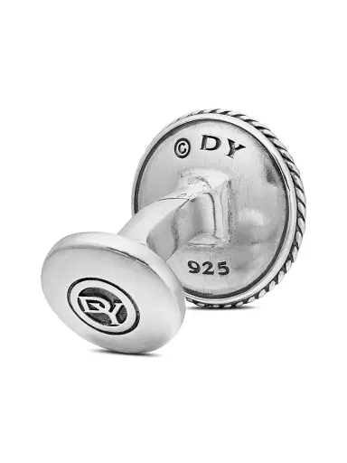 David Yurman Men's Maritime Compass Cufflinks in Sterling Silver with Center Black Diamond, 16mm | Thumbnail 6 David Yurman Men's Maritime Compass Cufflinks in Sterling Silver with Center Black Diamond, 16mm | Thumbnail 6