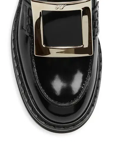 Roger Vivier Women's Viv Rangers Patent Leather Loafers - Black - Size 12 | Thumbnail 4 Roger Vivier Women's Viv Rangers Patent Leather Loafers - Black - Size 12 | Thumbnail 4