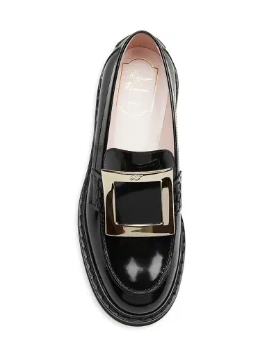 Roger Vivier Women's Viv Rangers Patent Leather Loafers - Black - Size 12 | Thumbnail 5 Roger Vivier Women's Viv Rangers Patent Leather Loafers - Black - Size 12 | Thumbnail 5