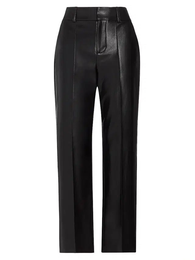ALICE + OLIVIA Women's Ming Pleated Faux Leather Pants - Black