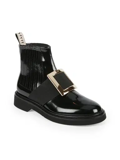 Roger Vivier Women's Viv Rangers Patent Leather Chelsea Boots - Black - Size 12 | Thumbnail 2 Roger Vivier Women's Viv Rangers Patent Leather Chelsea Boots - Black - Size 12 | Thumbnail 2