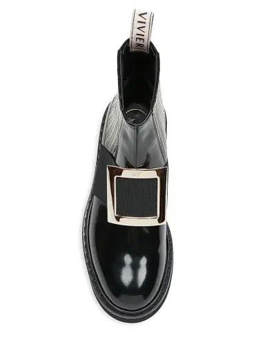 Roger Vivier Women's Viv Rangers Patent Leather Chelsea Boots - Black - Size 12 | Thumbnail 5 Roger Vivier Women's Viv Rangers Patent Leather Chelsea Boots - Black - Size 12 | Thumbnail 5