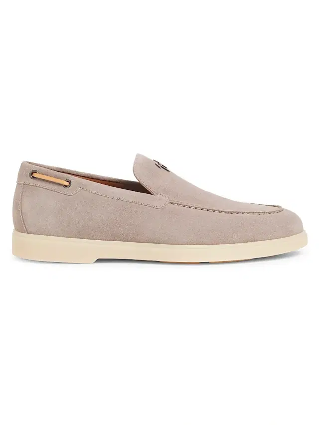 Men's Logo Suede Boat Shoes - Sasso