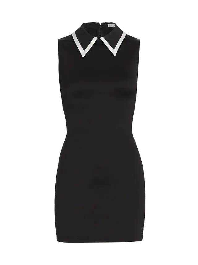 ALICE + OLIVIA Women's Wynell Tipped Collar Minidress - Black Off White