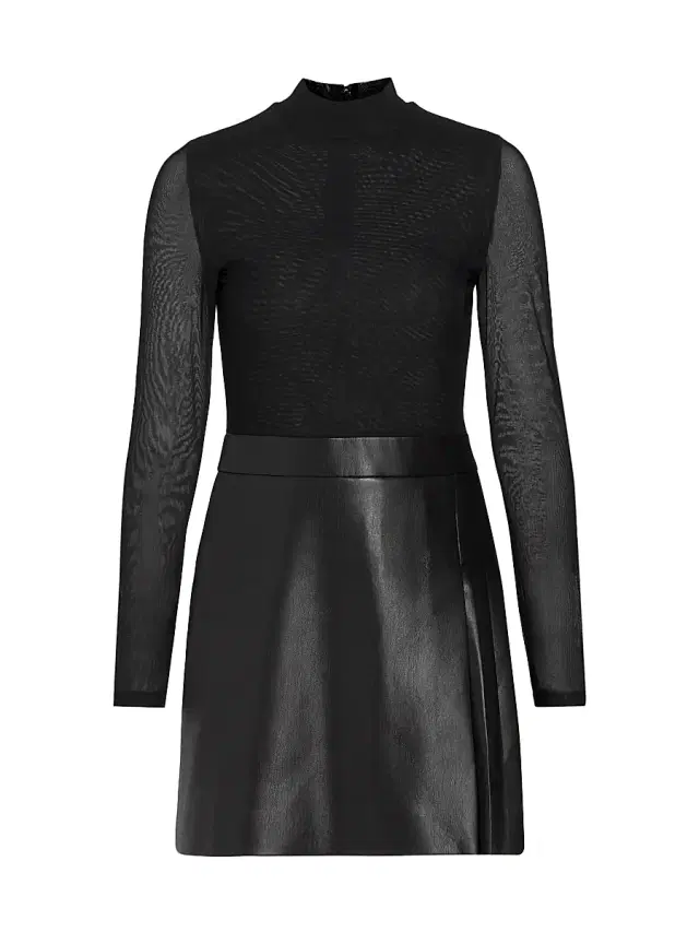 Women's Chara Mixed-Media Minidress - Black