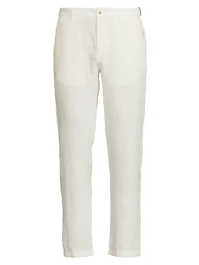 Onia Men's Linen Flat-Front Trousers - White