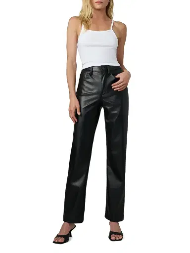 Joe's Jeans Women's Margot Faux Leather High-Rise Straight-Leg Pants - Black | Thumbnail 2 Joe's Jeans Women's Margot Faux Leather High-Rise Straight-Leg Pants - Black | Thumbnail 2