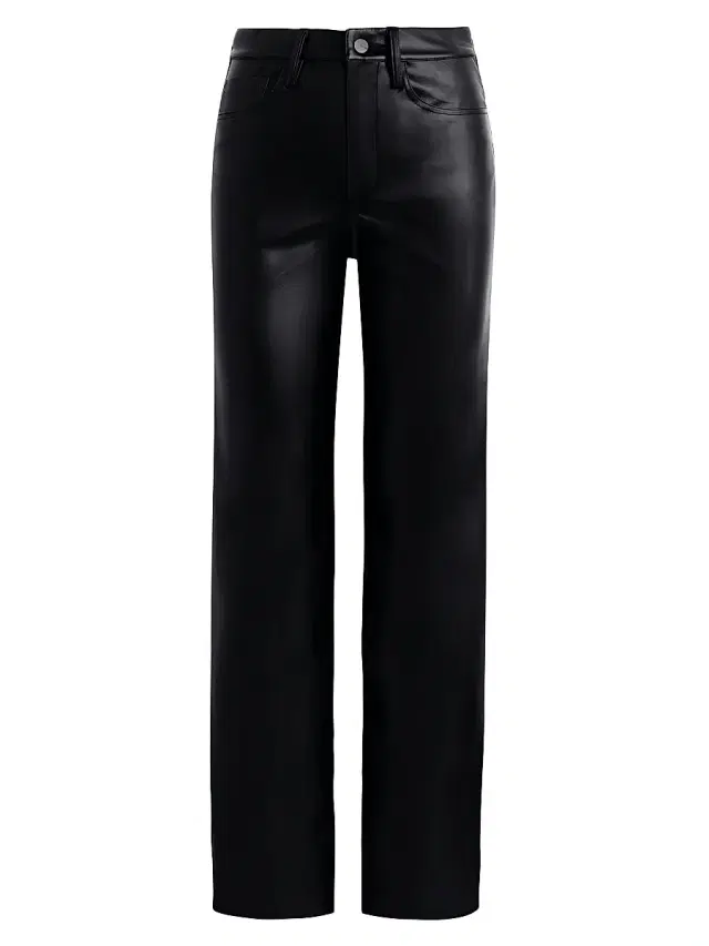 Joe's Jeans Women's Margot Faux Leather High-Rise Straight-Leg Pants - Black