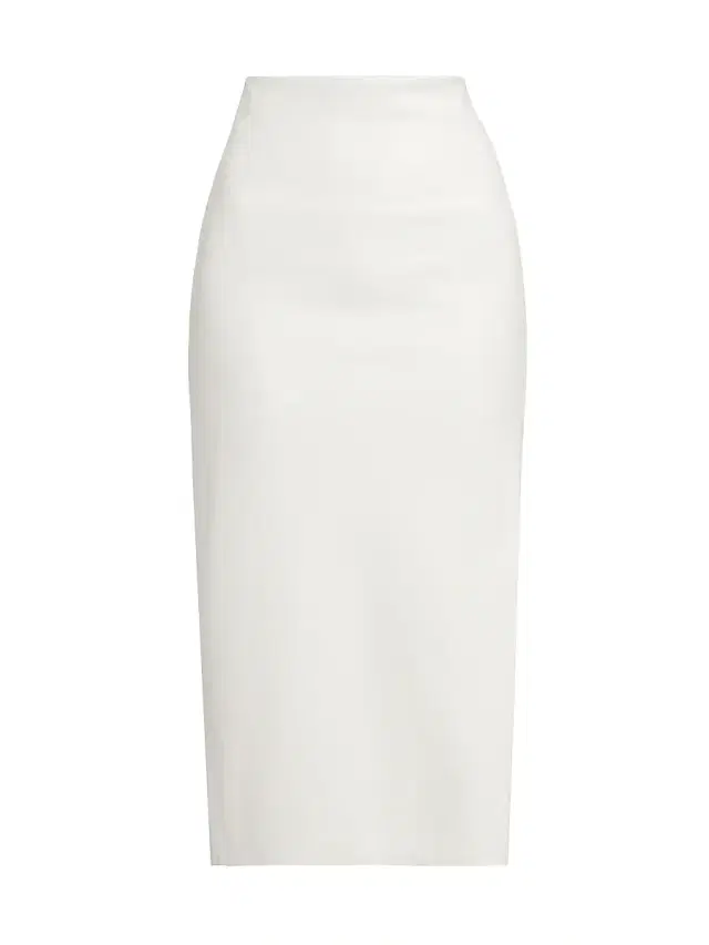 ALICE + OLIVIA Women's Maeve Vegan Leather Slip Skirt - Off White