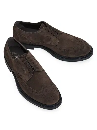 Tod's Men's Perforated Suede Derbys - Dark Brown | Thumbnail 2 Tod's Men's Perforated Suede Derbys - Dark Brown | Thumbnail 2