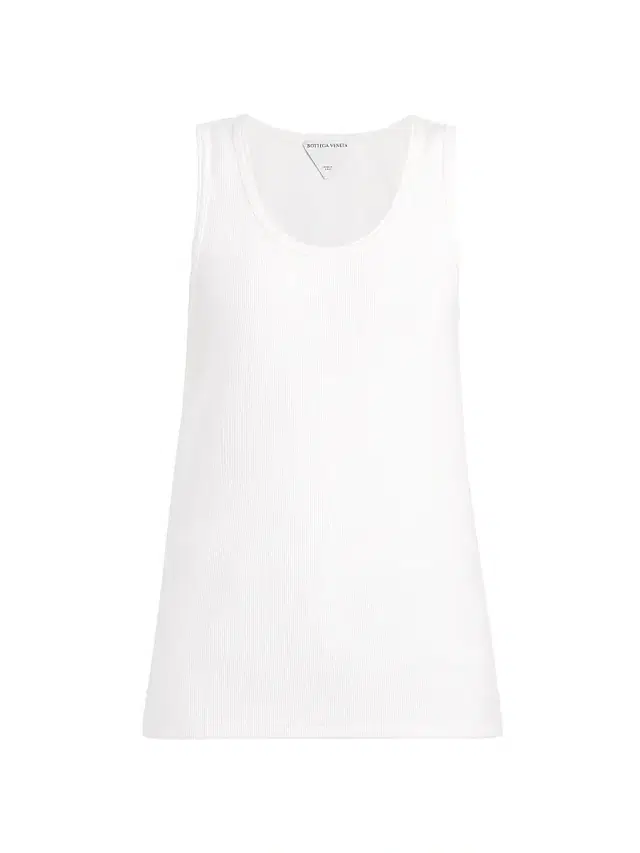 Women's Rib-Knit Oversized Tank Top - Chalk