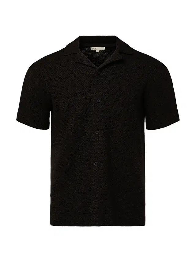 Onia Men's Cotton Textured Camp Shirt - Black