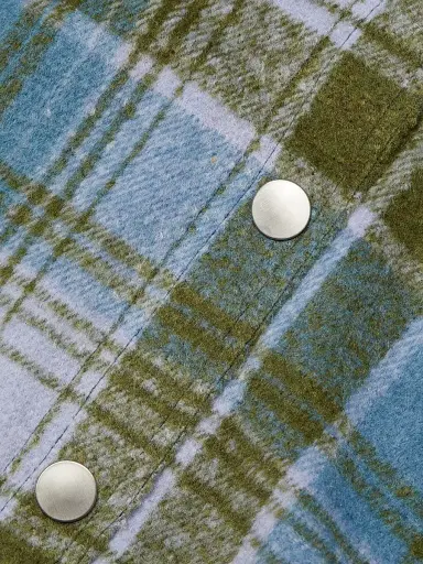 Monrow Women's Plaid Wool Shirt Jacket - Lilac Green Blue | Thumbnail 7 Monrow Women's Plaid Wool Shirt Jacket - Lilac Green Blue | Thumbnail 7