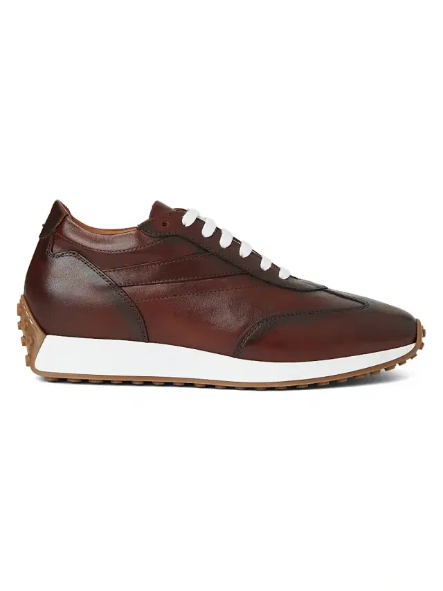 Men's Duccio Leather Sneakers - Rust