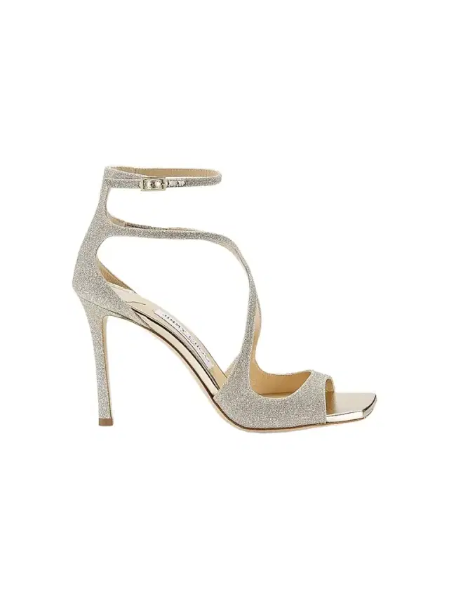 Jimmy Choo Women's Azia 95MM Glitter Sandals - Platinum Ice