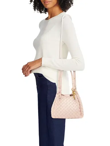 Bottega Veneta Women's Parachute Small Intrecciato Leather Shoulder Bag - Cameo | Thumbnail 2 Bottega Veneta Women's Parachute Small Intrecciato Leather Shoulder Bag - Cameo | Thumbnail 2