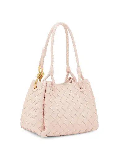Bottega Veneta Women's Parachute Small Intrecciato Leather Shoulder Bag - Cameo | Thumbnail 4 Bottega Veneta Women's Parachute Small Intrecciato Leather Shoulder Bag - Cameo | Thumbnail 4