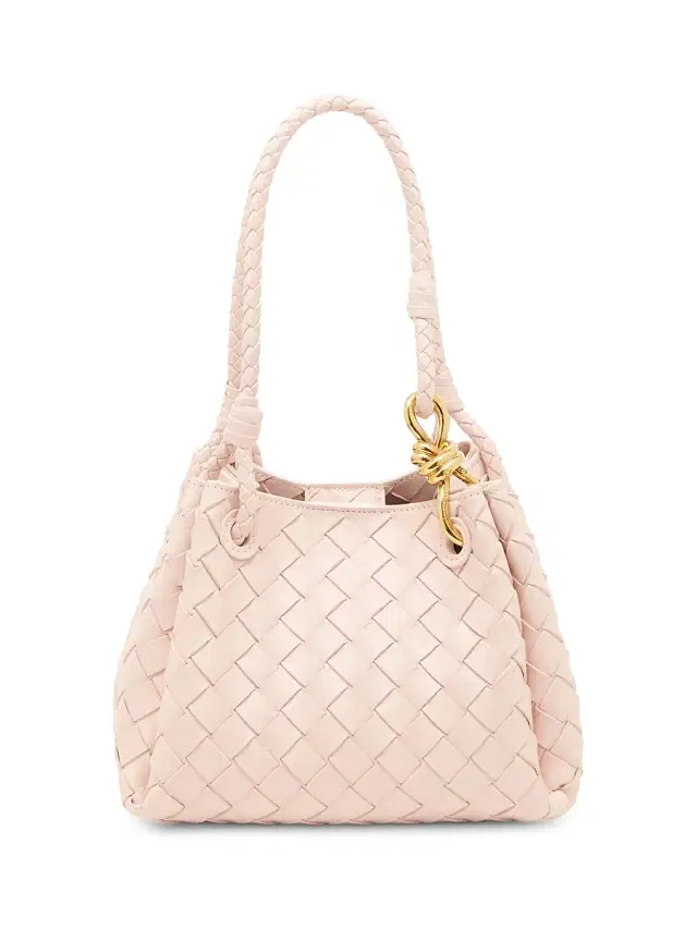 Bottega Veneta Women's Parachute  Intrecciato Leather Shoulder Bag - Cameo