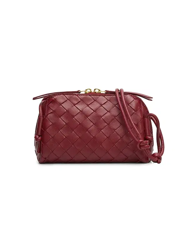 Women's Intrecciato Nappa Leather Pouch - Lava Red Gold