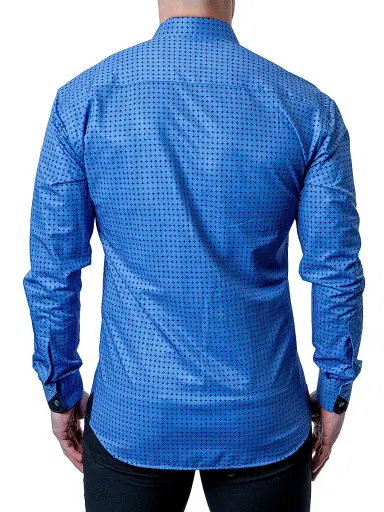 Maceoo Men's Einstein Stretch Asterisk Shirt - Blue | Thumbnail 6