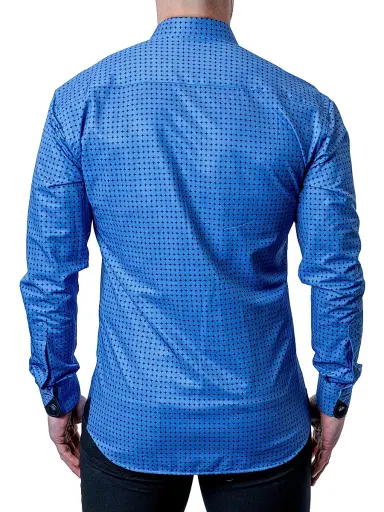 Maceoo Men's Einstein Stretch Asterisk Shirt - Blue | Thumbnail 7