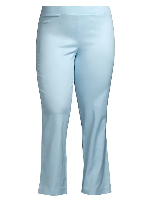 Ming Wang Women's Boot-Cut Cotton-Blend Pants - Haze