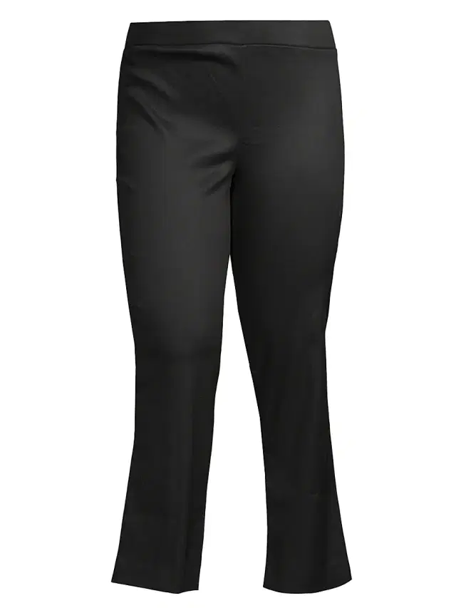 Ming Wang Women's Boot-Cut Cotton-Blend Pants - Black