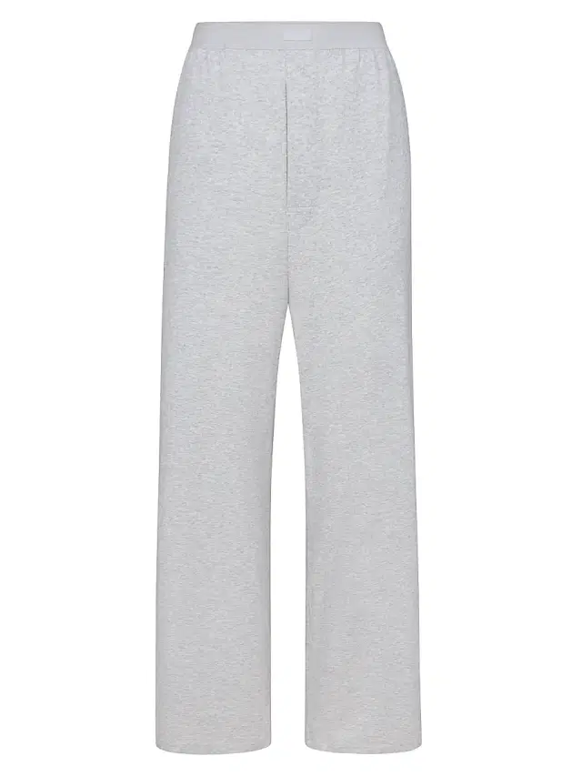SKIMS Women's Boyfriend Loose Wide-Leg Pants - Light Heather Grey