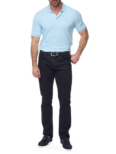 Robert Graham Men's Elias Knit Polo Shirt - Light Blue - Size XL | Thumbnail 2