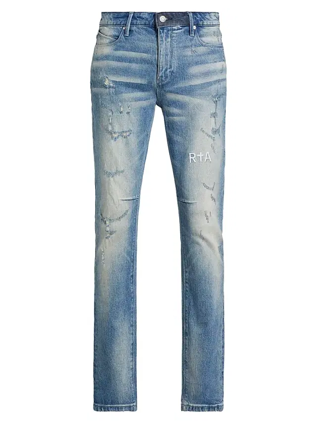 Men's Bryant Distressed Slim-Fit Jeans - Light Wash Distressed