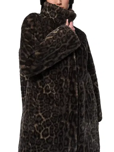 Apparis Women's Blair Leopard Faux Fur Coat - Dark Leopard - Size XL | Thumbnail 6