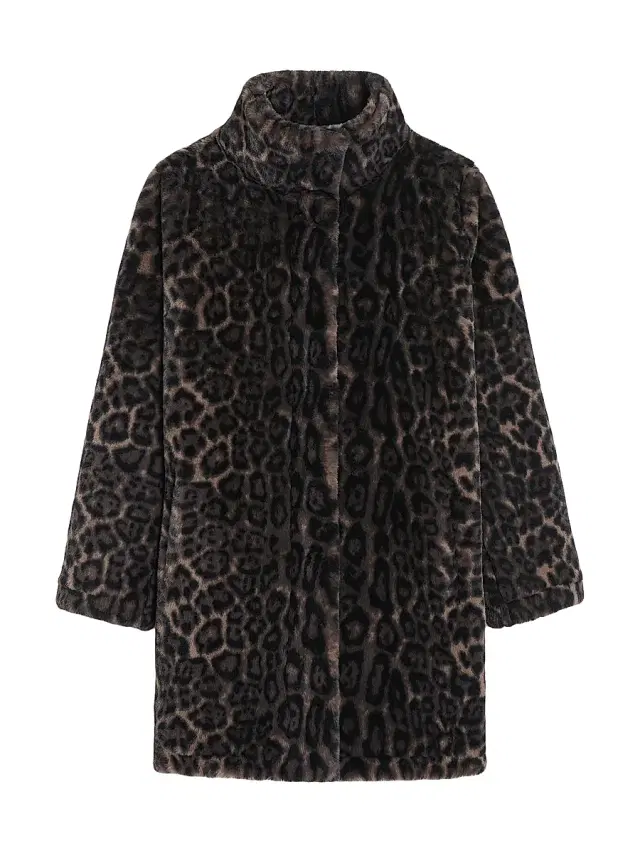 Apparis Women's Blair Leopard Faux Fur Coat - Dark Leopard