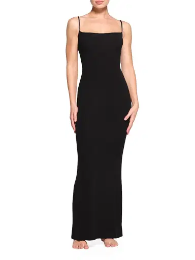 Skims Women's Soft Lounge Long Slip Dress - Onyx - Size XXXXL | Thumbnail 3