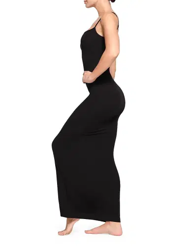 Skims Women's Soft Lounge Long Slip Dress - Onyx - Size XXXXL | Thumbnail 4