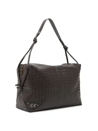 Bottega Veneta Men's Medium Loop Intrecciato Leather Weekender Bag - Fondant Brass | Thumbnail 4 Bottega Veneta Men's Medium Loop Intrecciato Leather Weekender Bag - Fondant Brass | Thumbnail 4