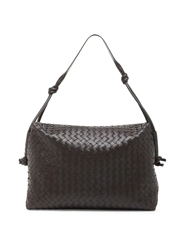Men's Medium Loop Intrecciato Leather Weekender Bag - Fondant Brass Men's Medium Loop Intrecciato Leather Weekender Bag - Fondant Brass