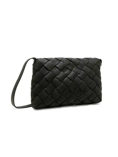Bottega Veneta Men's Small Diagonal Intreccio Leather Messenger Bag - Dark Green Silver | Thumbnail 4 Bottega Veneta Men's Small Diagonal Intreccio Leather Messenger Bag - Dark Green Silver | Thumbnail 4