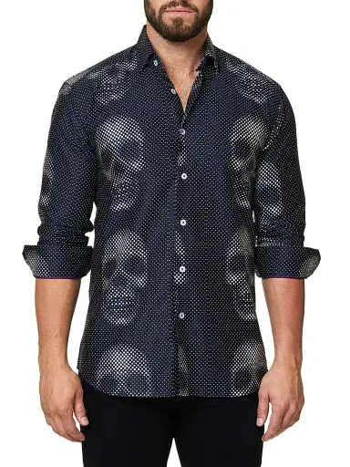 Maceoo Men's Luxor Funky Skull Shirt - Black | Thumbnail 4 Maceoo Men's Luxor Funky Skull Shirt - Black | Thumbnail 4