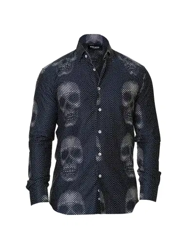 Maceoo Men's Luxor Funky Skull Shirt - Black | Thumbnail 1 Maceoo Men's Luxor Funky Skull Shirt - Black | Thumbnail 1