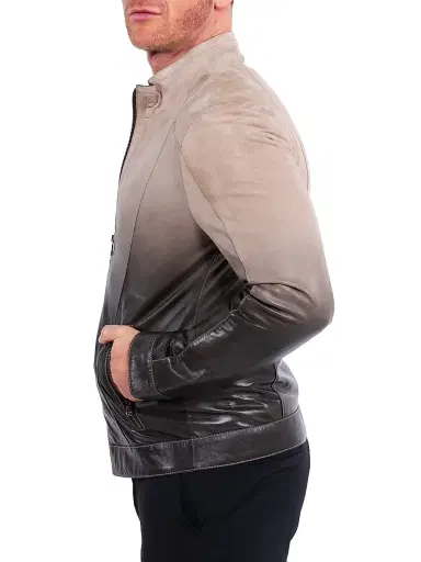 Maceoo Men's Leather Degrade Jacket - Brown | Thumbnail 3 Maceoo Men's Leather Degrade Jacket - Brown | Thumbnail 3