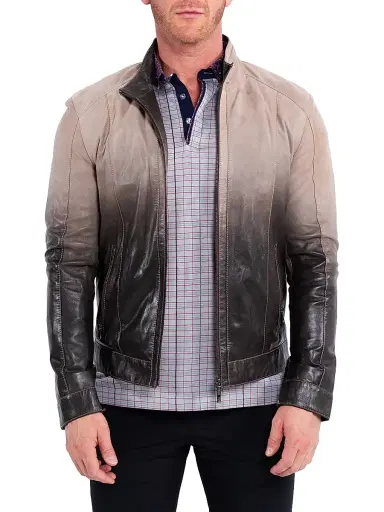 Maceoo Men's Leather Degrade Jacket - Brown | Thumbnail 4 Maceoo Men's Leather Degrade Jacket - Brown | Thumbnail 4