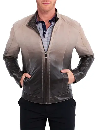 Maceoo Men's Leather Degrade Jacket - Brown | Thumbnail 6 Maceoo Men's Leather Degrade Jacket - Brown | Thumbnail 6