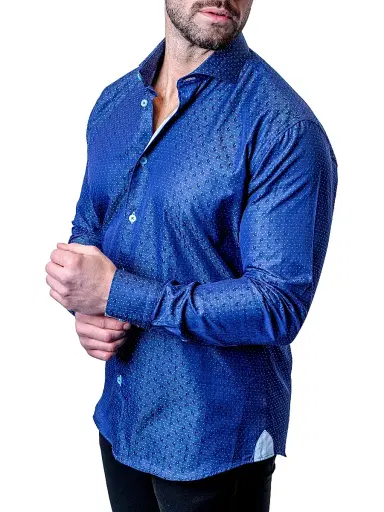 Maceoo Men's Einstein Dot Paisley Shirt - Blue | Thumbnail 2 Maceoo Men's Einstein Dot Paisley Shirt - Blue | Thumbnail 2